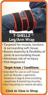 This universal leg wrap can increase healing rate of a shin, calf, groin, thigh, or hamstring